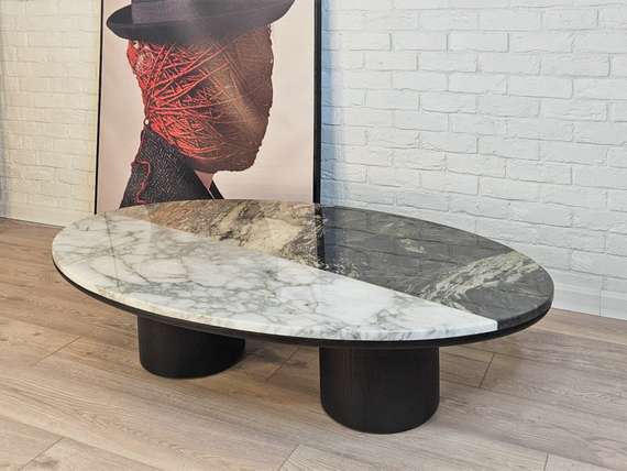 Журнальный стол SC-12, 130х60х38 см, мрамор, дерево