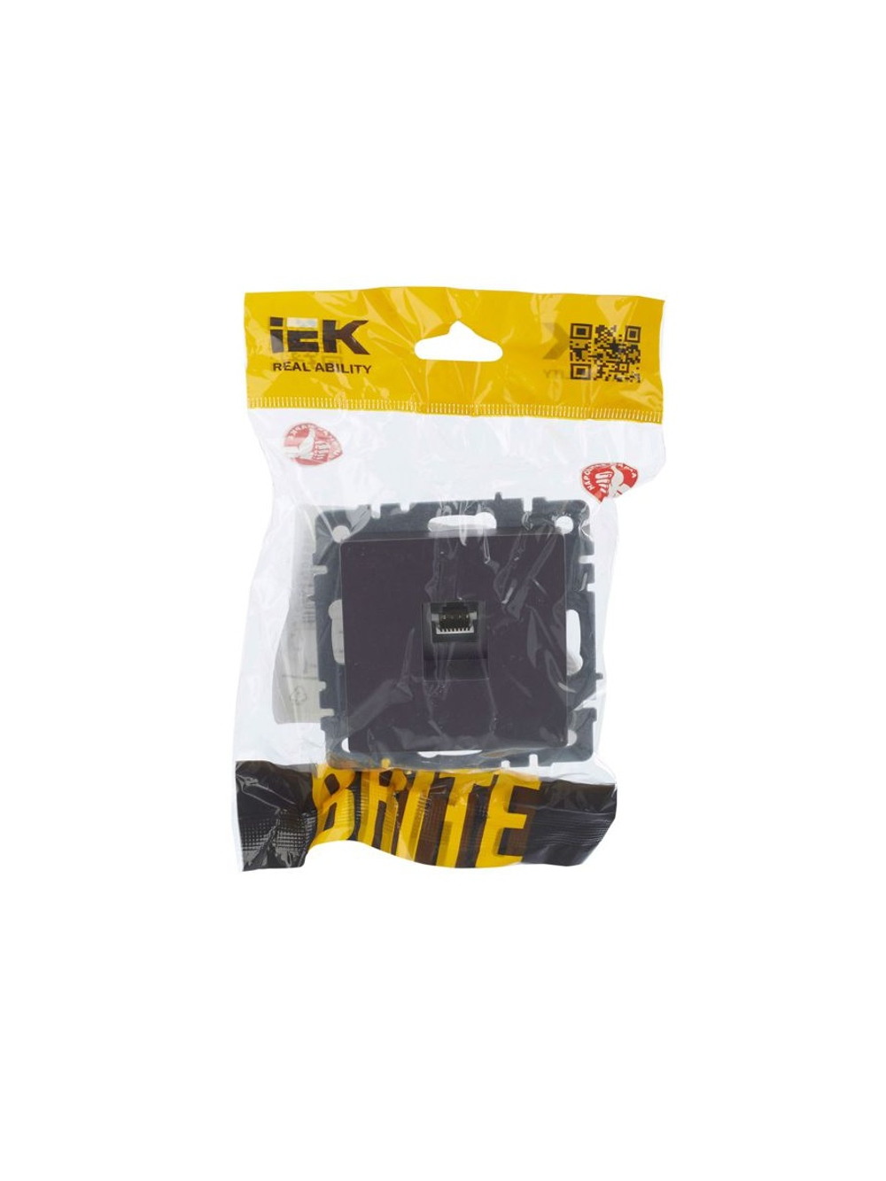 Розетка компьютерная СП RJ45 кат.5E BRITE РК10-БрС механизм сталь IEK BR-K10-1-K46