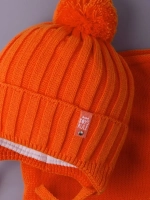 Шапка осенняя вязаная и снуд для детей