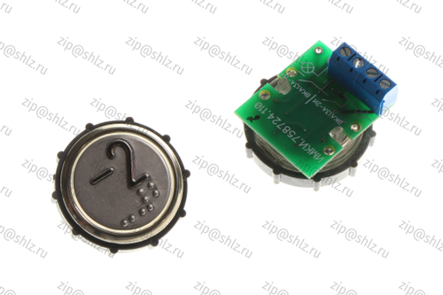 Кнопка (кнопочный модуль) ВКЛ13А-2-4П "-2 этаж", круглая, красная подсветка, с кодом Брайля