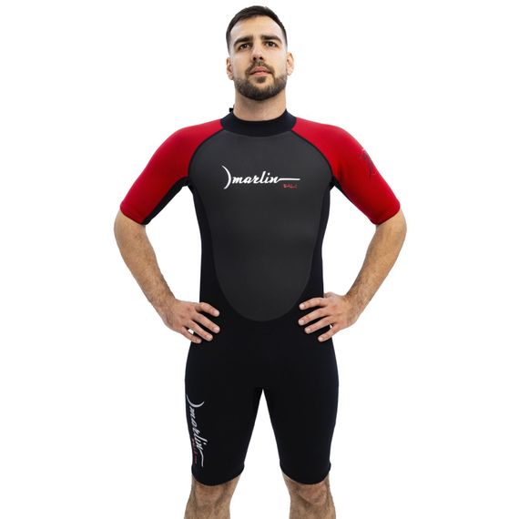 Гидрокостюм Marlin Bali shorty man черный/красный 2 мм