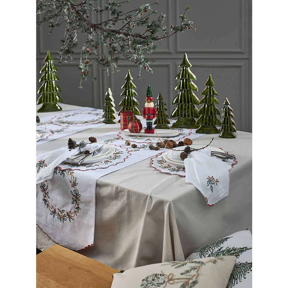 Набор из двух салфеток под приборы Festive wreath из коллекции New Year Essential, Ø38 см