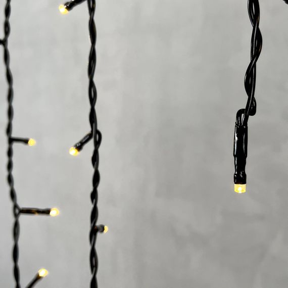 Светодиодная бахрома 3,1*0,5 м., 150 теплых белых LED ламп, черный провод ПВХ, LTC (PIL150-11-2WW)