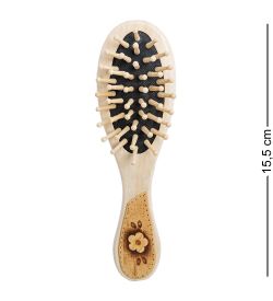 Народные промыслы BST-328/1 Массажная расческа деревянная «Бабочка» (береста)