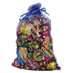 Мешок органза синий снежинки