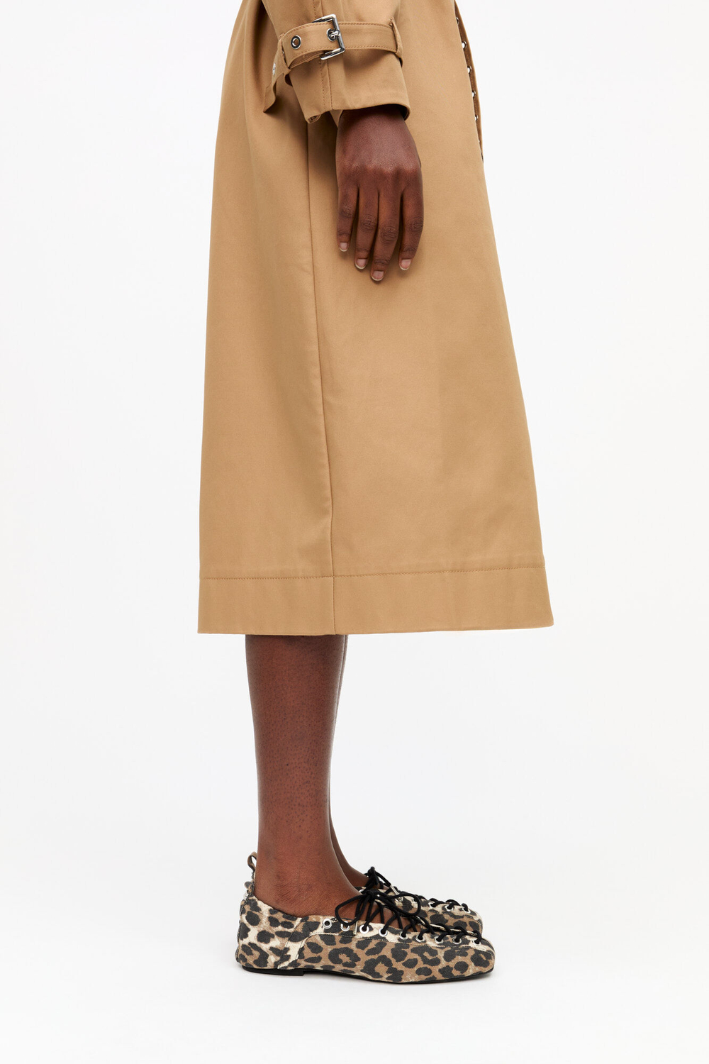 GANNI БАЛЕТКИ НА ШНУРОВКЕ, ЛЕОПАРДОВЫЙ