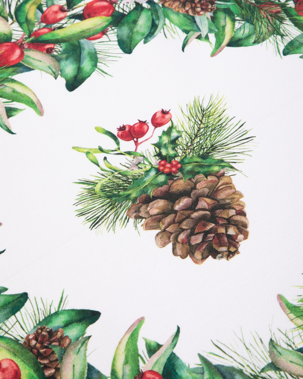 Скатерть 168х450см Mix&Match Home Елочка белая с принтом