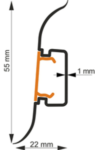 ПЛИНТУС "Lexida" 278 Сосна серая 56*22мм 2,5м с к/к.