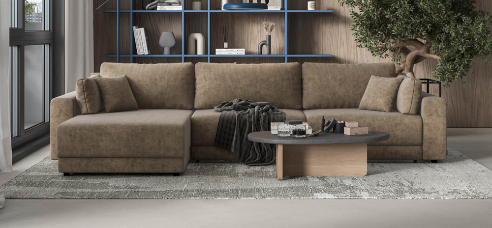 Угловой диван Босс Прайм Макс Велюр Роял тауп