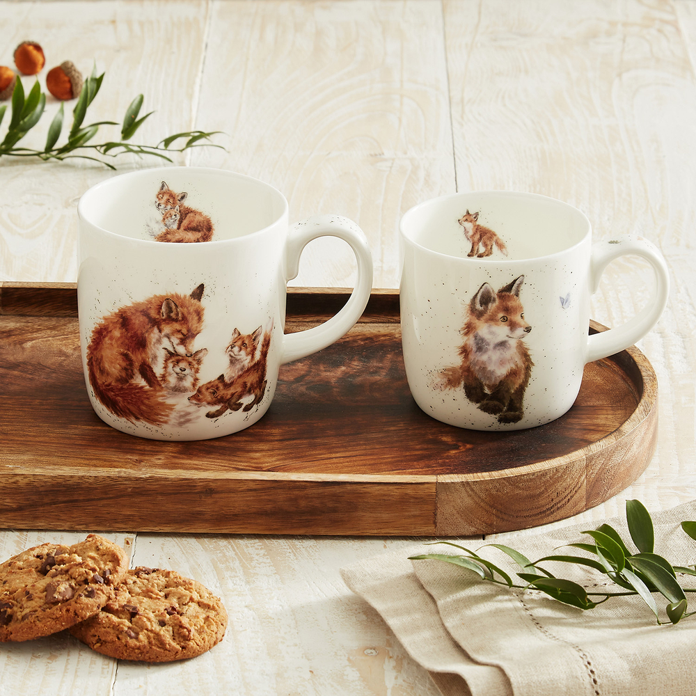 Набор из 2 кружек "Лисички" Wrendale Designs, 0,3 л и 0,4 л