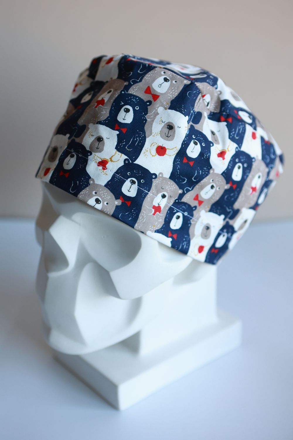 Медицинский колпак (Принт «Мишки бежевые»)