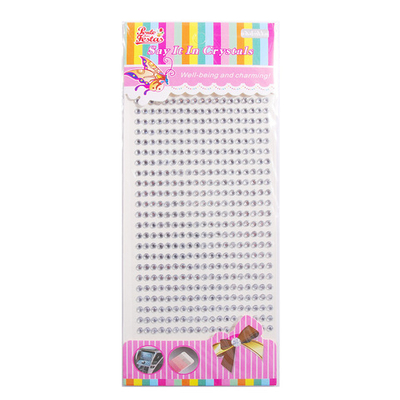 Стразы самоклеющиеся Серебрянные d=3 мм 900 шт