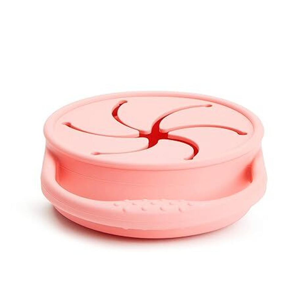 MUNCHKIN Контейнер для еды детский непросыпайка для снеков C`est Silicone! с крышкой, корал 90181