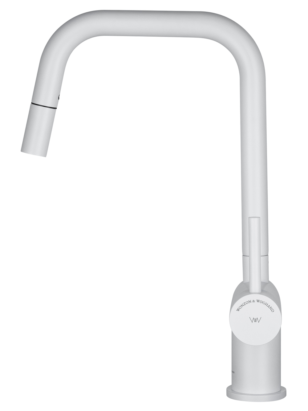 Смеситель для кухни с выдвижным изливом WONZON & WOGHAND, Белый матовый (WW-6018-MW)