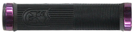 Грипсы ODI S&M D30SMB-B черные, с фиолетовыми алюм грипстопами с одной стороны, 130мм.