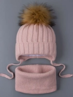 Шапка зимняя для девочки и снуд вязаные