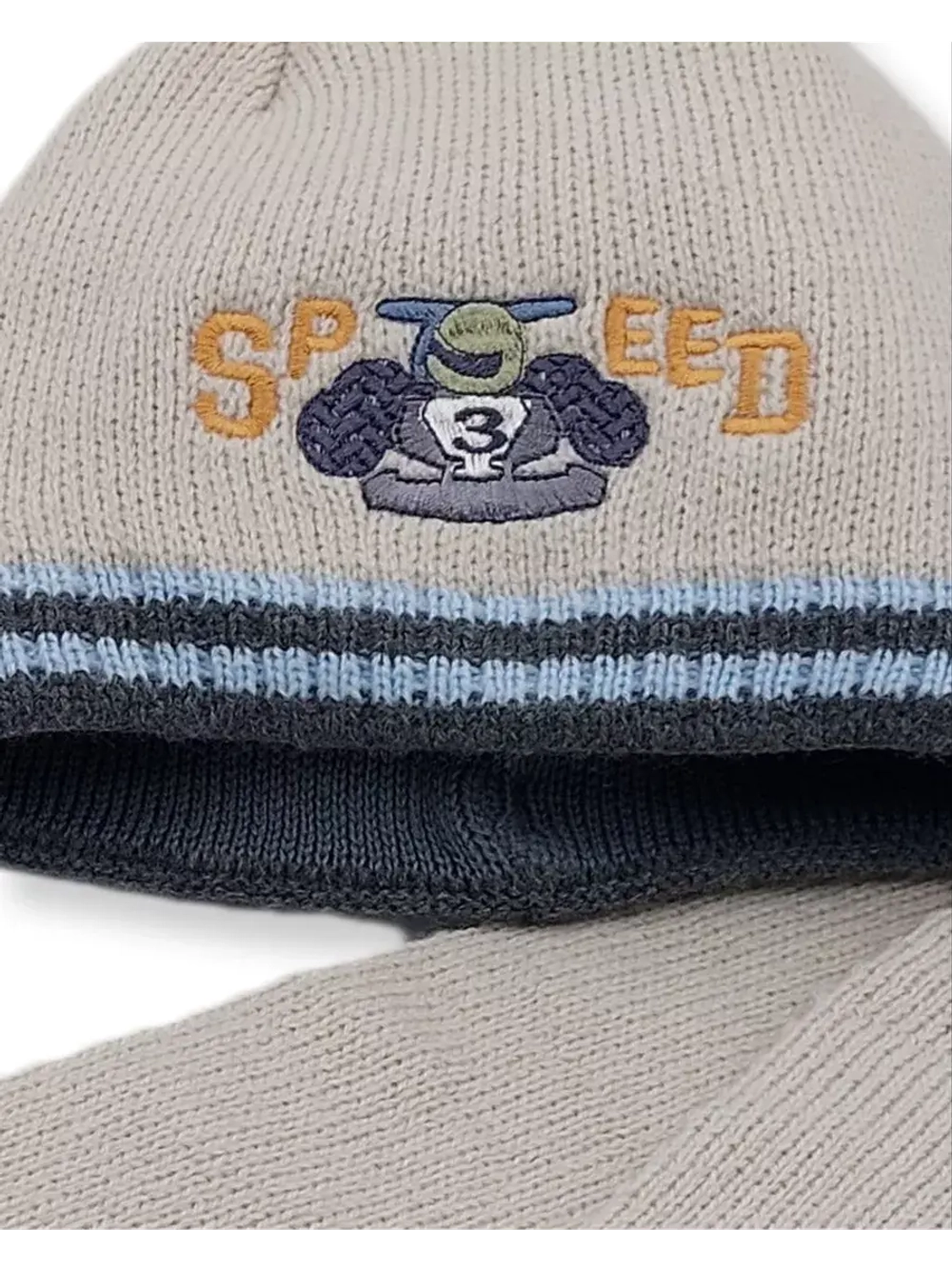 Детская шапка с шарфом для мальчика на весну и осень