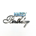 Декор акриловый "Happy Birthday" серебро 8*4 см