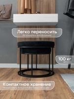 Комплект круглых банкеток - ЧЧЕРН - черное на черном