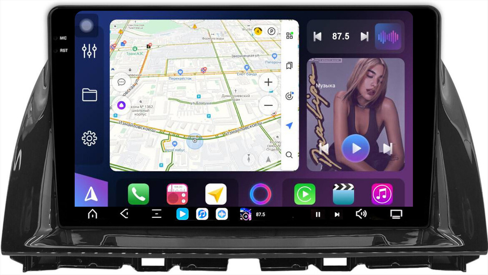 Магнитола для Mazda CX-5 2011-2017 - FarCar GX2007M монитор 10.36" 2K QLED на Android 14, TS20, 6+128Гб, CarPlay, 4G SIM-слот