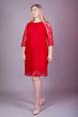 Платье женское 2567АПВ, красный #177Кв052567АПВ