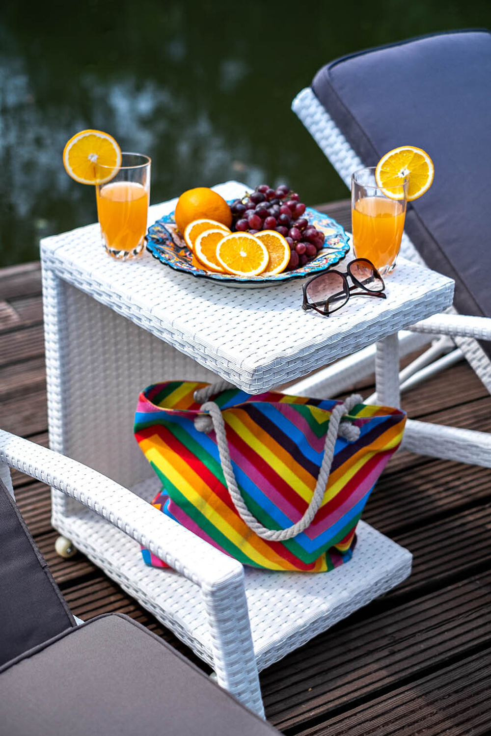 Комплект для отдыха из искусственного ротанга MILANO белый