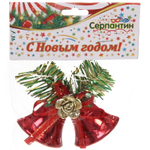 Украшение новогоднее «Колокольчики» 9*9 см, Красный
