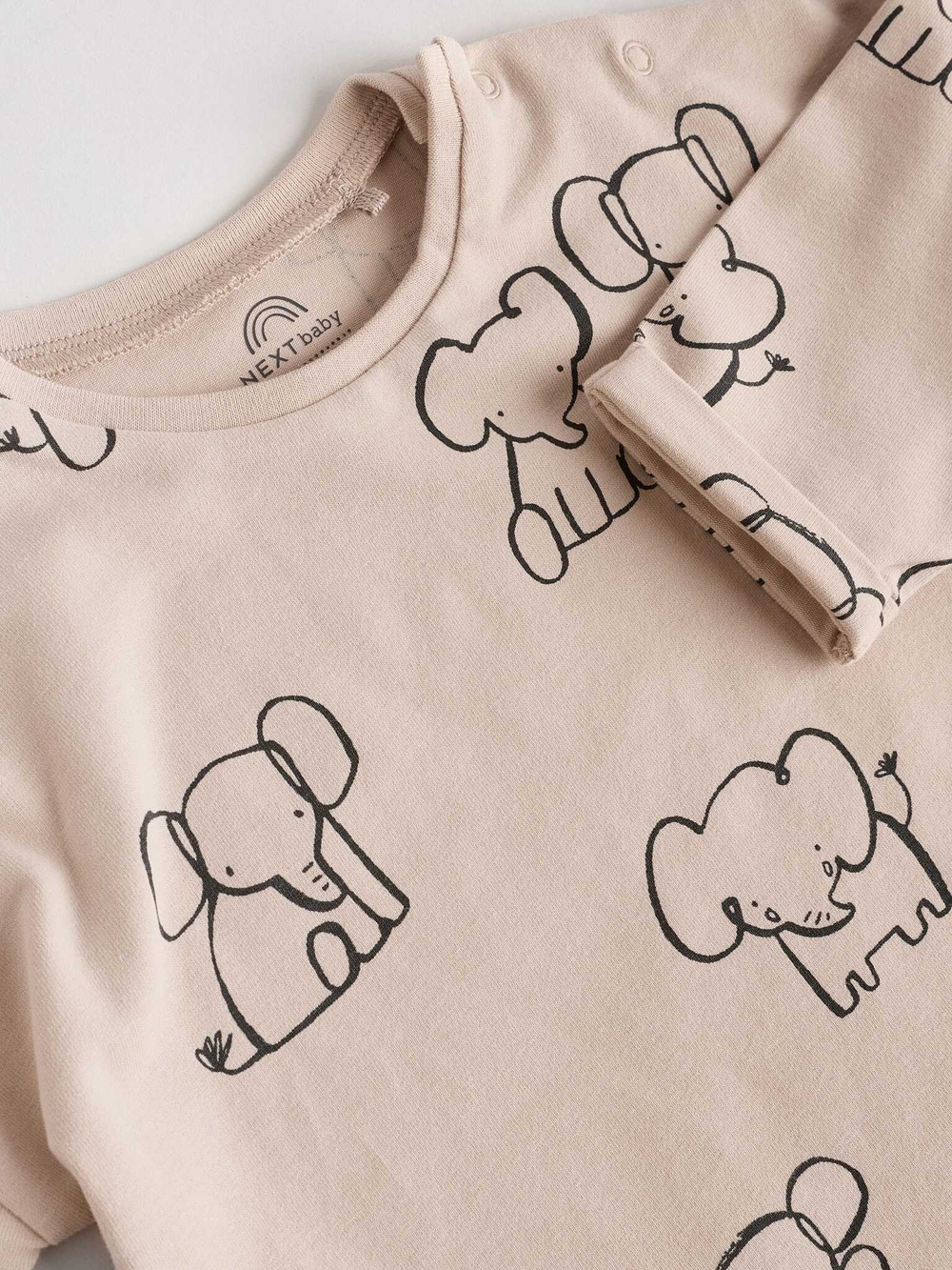 Лонгслив и легинсы в комплекте для малышей Next E48-113, 3 шт., Бежевый, Серый