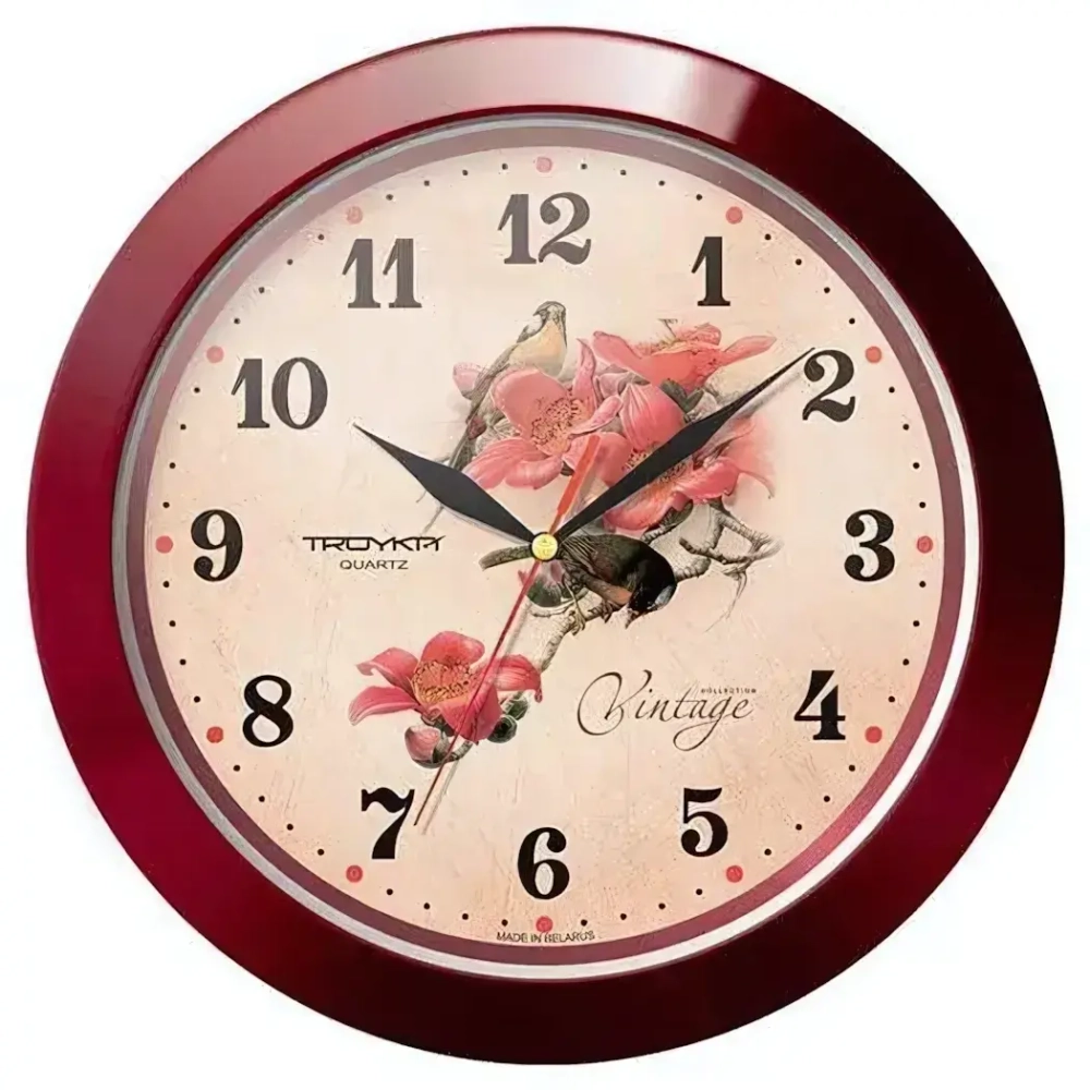 Часы наст. круглые Птицы на ветке d=29см