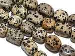 Бусины из далматиновой яшмы 12х17мм, прямоугольная галтовка