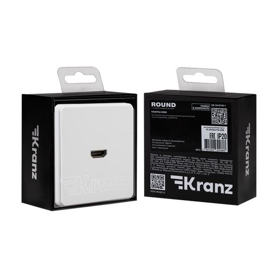 Розетка ROUND HDMI с/у перламутр KRANZ