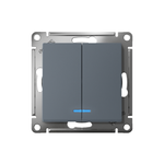 Выключатель 2-кл. СП AtlasDesign 10А IP20 (сх. 5а) 10AX с подсветкой механизм грифель SE ATN000753