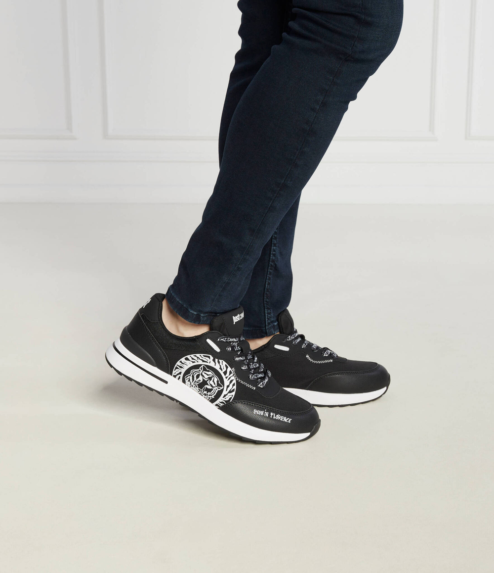 Кожаные кроссовки Just Cavalli - черный(75QA3SD5ZSA02)