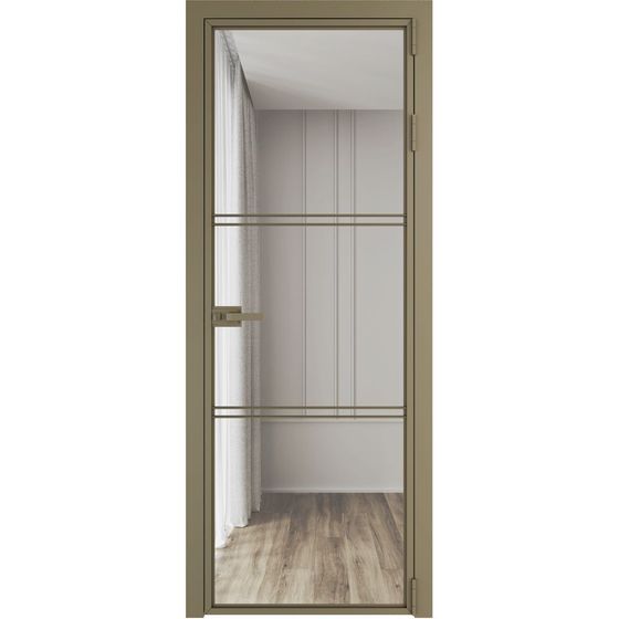 Алюминиевая дверь 3AХ шампань стекло прозрачное