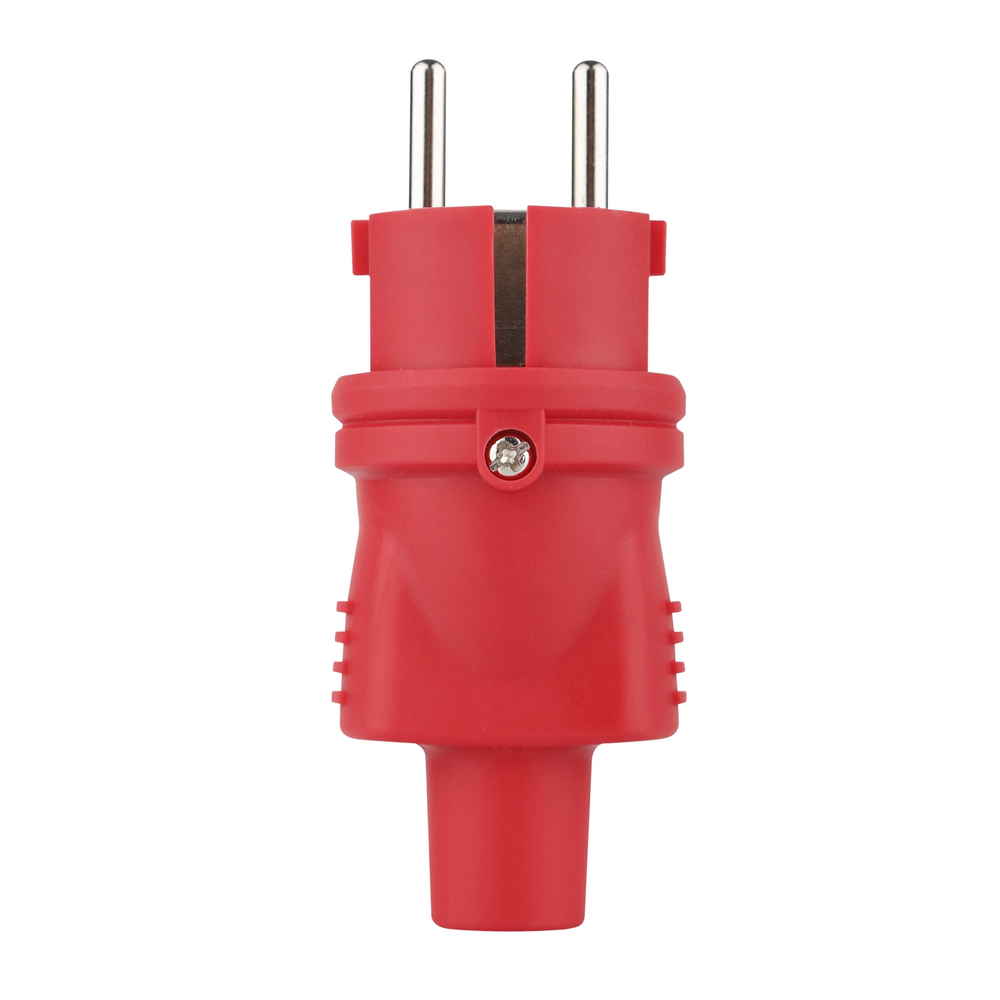 Вилка duwi с/з 16A IP44 каучук красная