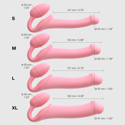 Гибкий страпон Strap-on-me Semi-Realiste, розовый, S