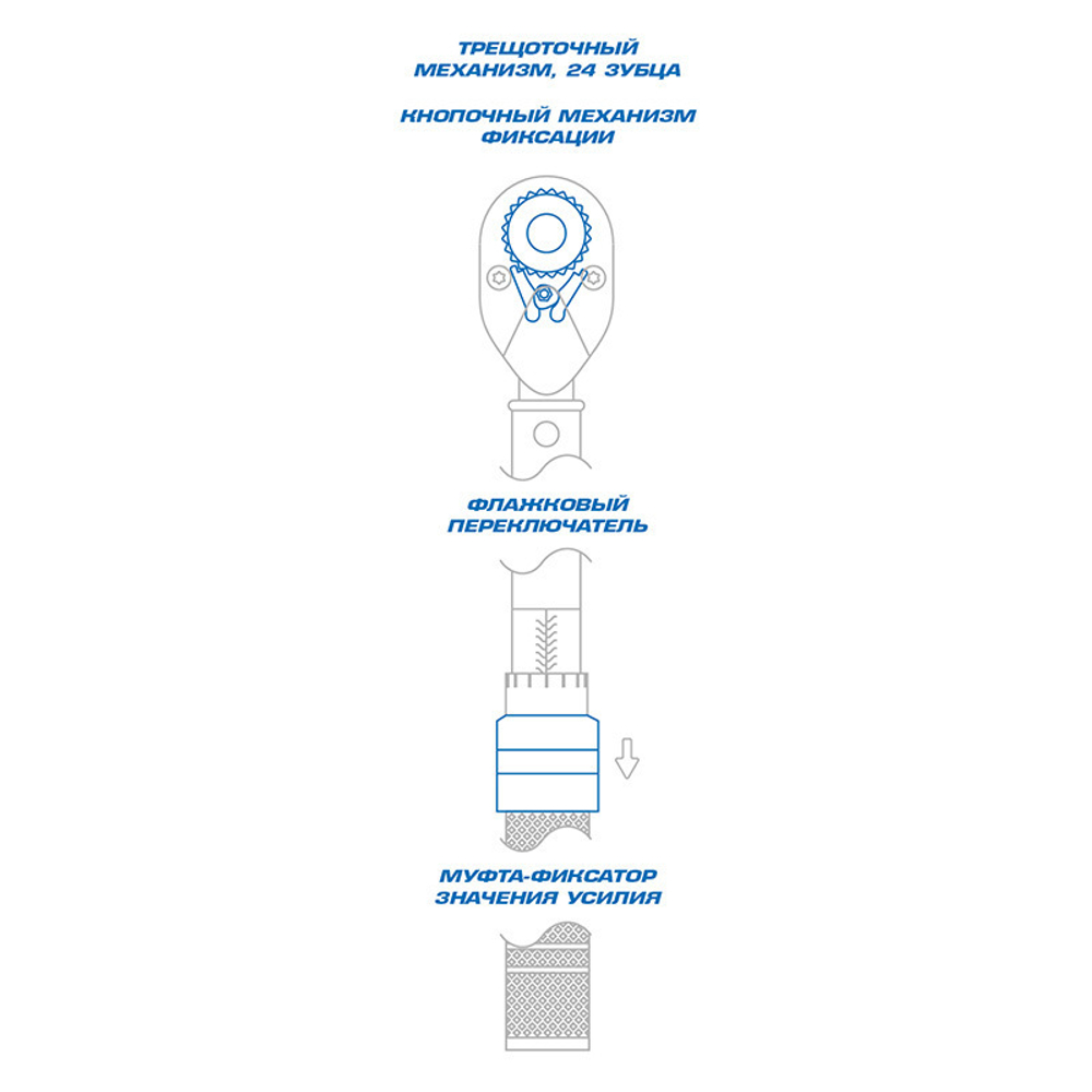 KING TONY (3426C-2DF) Динамометрический ключ серии "COMPACT", 1/4", 5-25 Нм, для левой и правой резьбы, футляр