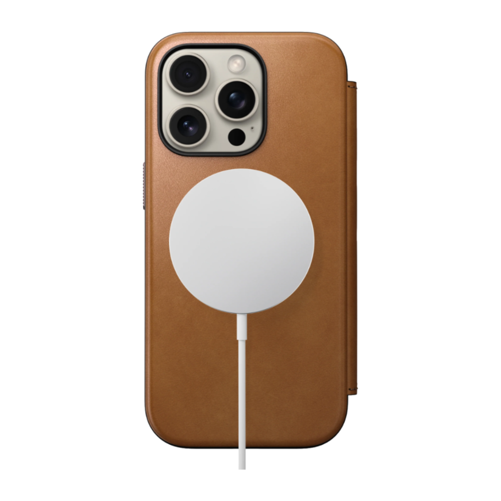 Кожаный чехол-книжка MagSafe Nomad Modern Leather Folio для iPhone 16 Pro Чехол из натуральной цельнозерновой кожи