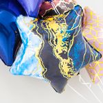 Шар (19''/48 см) Звезда, Мрамор, Синий 1 шт.