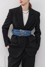 БАЗОВЫЙ ТОНКИЙ РЕМЕНЬ С МЯТОЙ ПРЯЖКОЙ BLUE