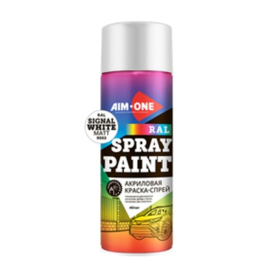 Aim-One Краска-спрей RAL-9003M. Сигнально-белая матовая