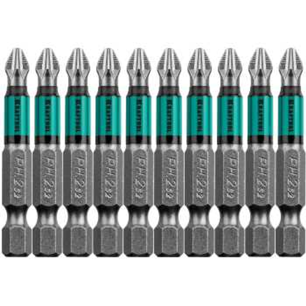 Биты, PH2, 50 мм, тип хвостовика E 1/4, 10 шт в блистере, KRAFTOOL Optimum Line , 26122-2-50-10