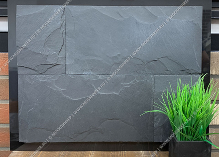 Плитка-сланец черный Mushroom Pharaon 200x400x10-20