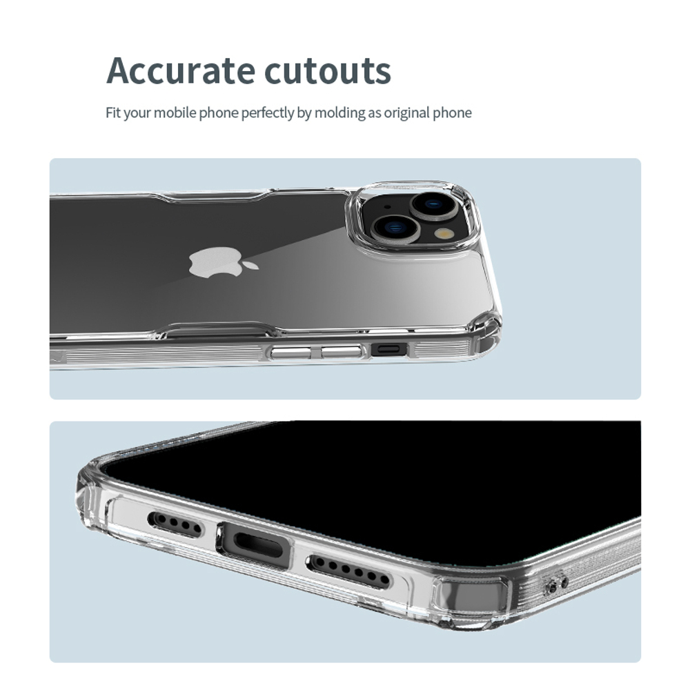 Усиленный прозрачный чехол от Nillkin для смартфона iPhone 15, серия Nature TPU Pro Case
