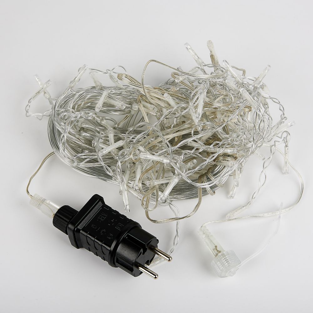 ULD-B6006-080-STK BLUE IP44 Бахрома светодиодная со статическим свечением. 6м. Соединяемая. 80 светодиодов. Синий свет. Провод прозрачный. ТМ Uniel