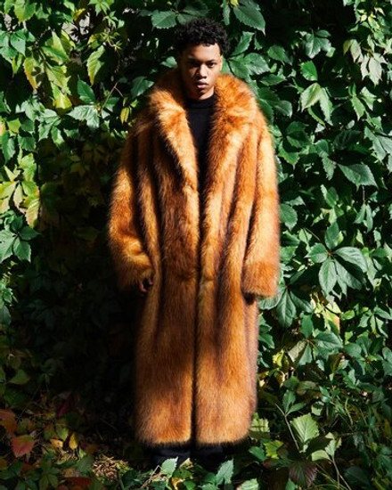 Длинная шуба из экомеха