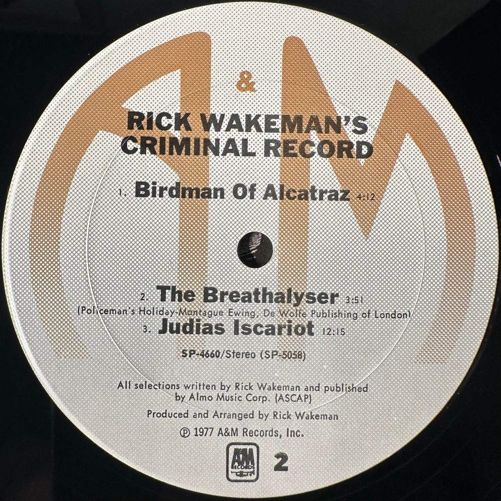 Rick Wakeman ‎– Rick Wakeman's Criminal Record (США 1977г.)
