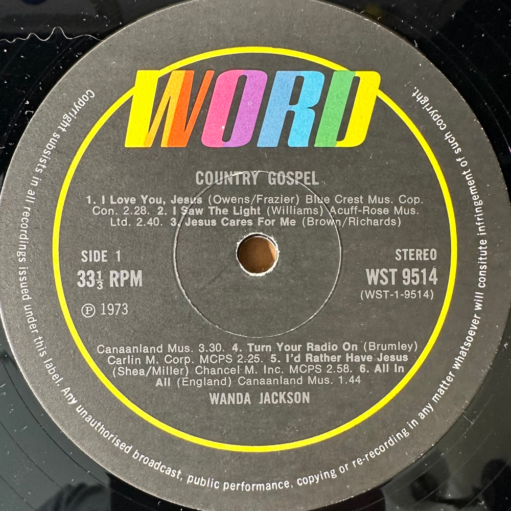Wanda Jackson ‎– Country Gospel (Англия 1973г.)