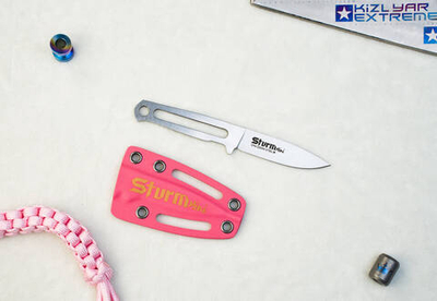 Туристический нож Sturm Mini CPM S35VN StoneWash Kydex Pink