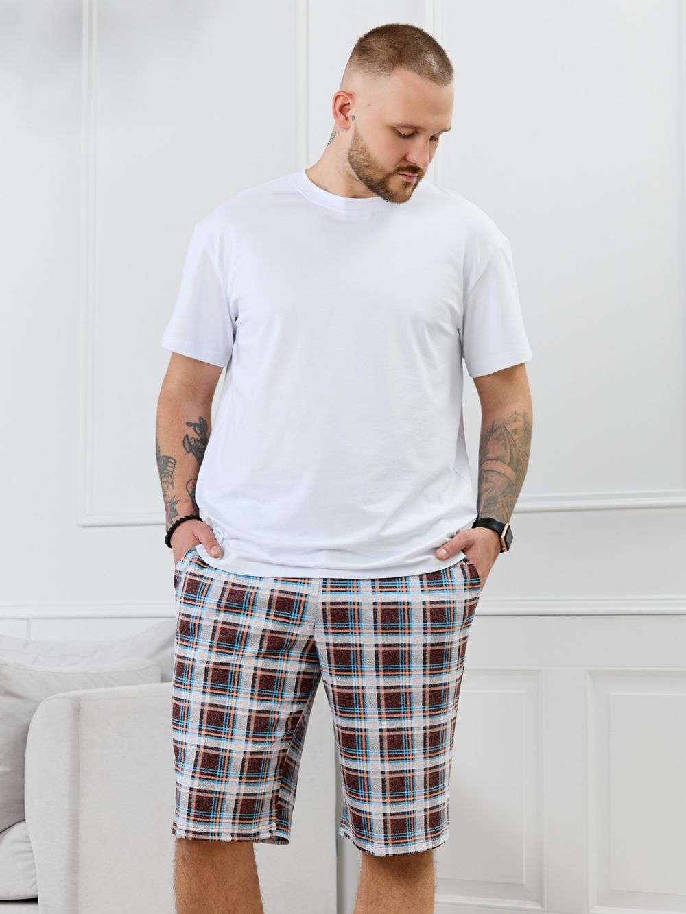 Шорты мужские Тор-2.1 Виотекс КЛЕТКА РАЗНОЦВЕТНАЯ